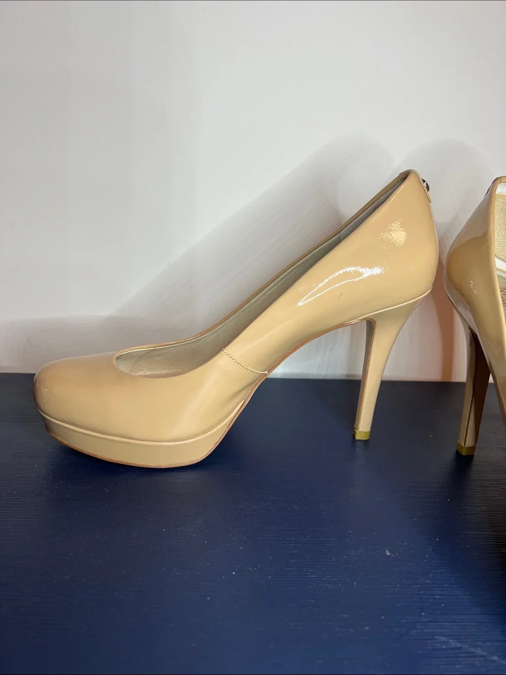 Michael Kors Nude  Patent Leather Platform Stiletto Pumps - Womens Heels Size 8